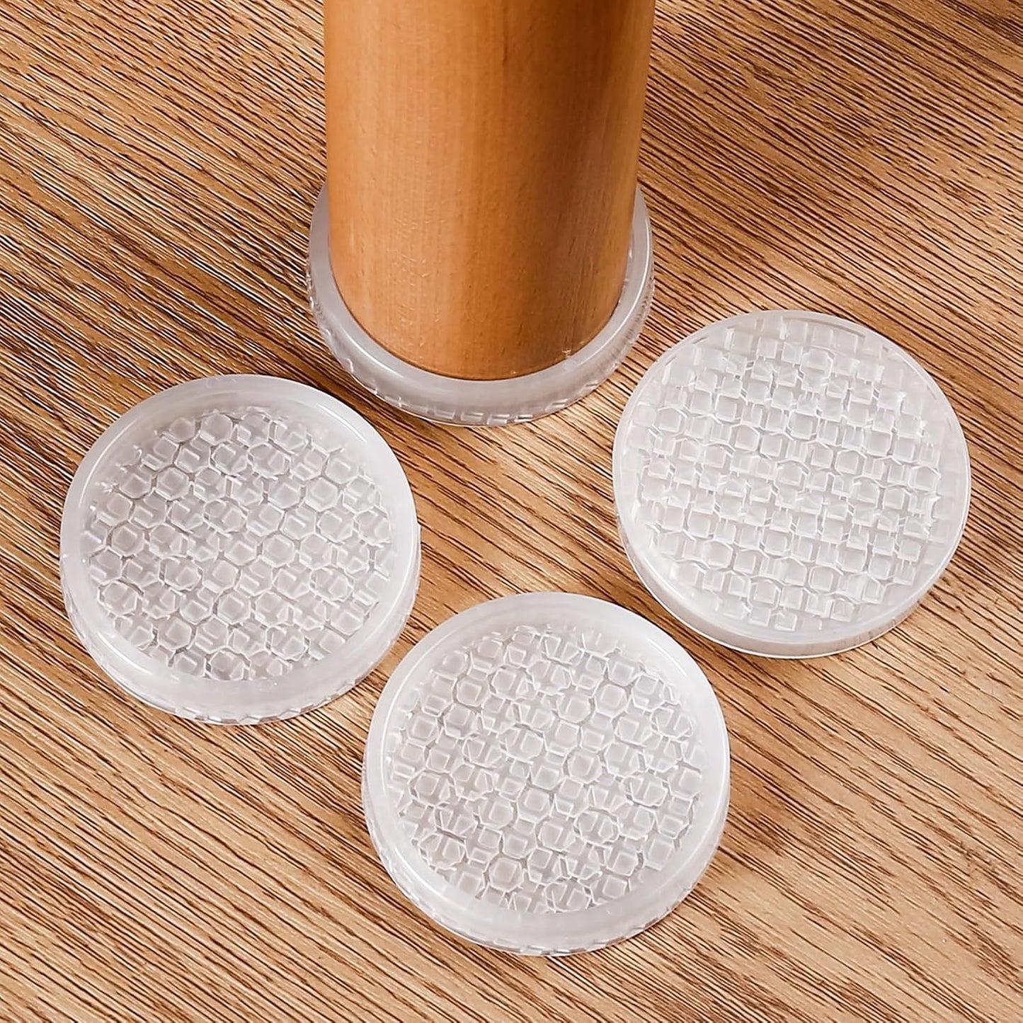 2" Square 12PCS Clear Non Slip Furniture Pads for Hardwood Floors Protector | Rubber Furniture Caster Cups, Chair Coasters for Carpet with Grip, Carpet Protector for Furniture Legs - Protect Any Flooring