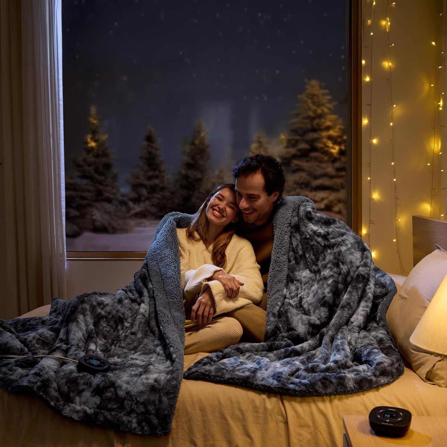 Bedsure Heated Blanket Throw Blanket with Preheat Function - Fast Heating Electric Blanket, Soft Flannel Throw with 6 Time Settings(Up to 10H), 6 Heating Settings, Gifts for Grandma (50"x60", Grey)