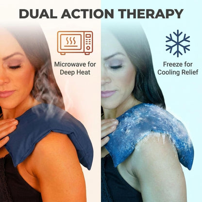 Nature's Approach Basic Herb Pack Heating Pad, Indigo | 12-herb aromatherapy rice & flaxseed fill for hot or cold therapy on neck, back, shoulders & more