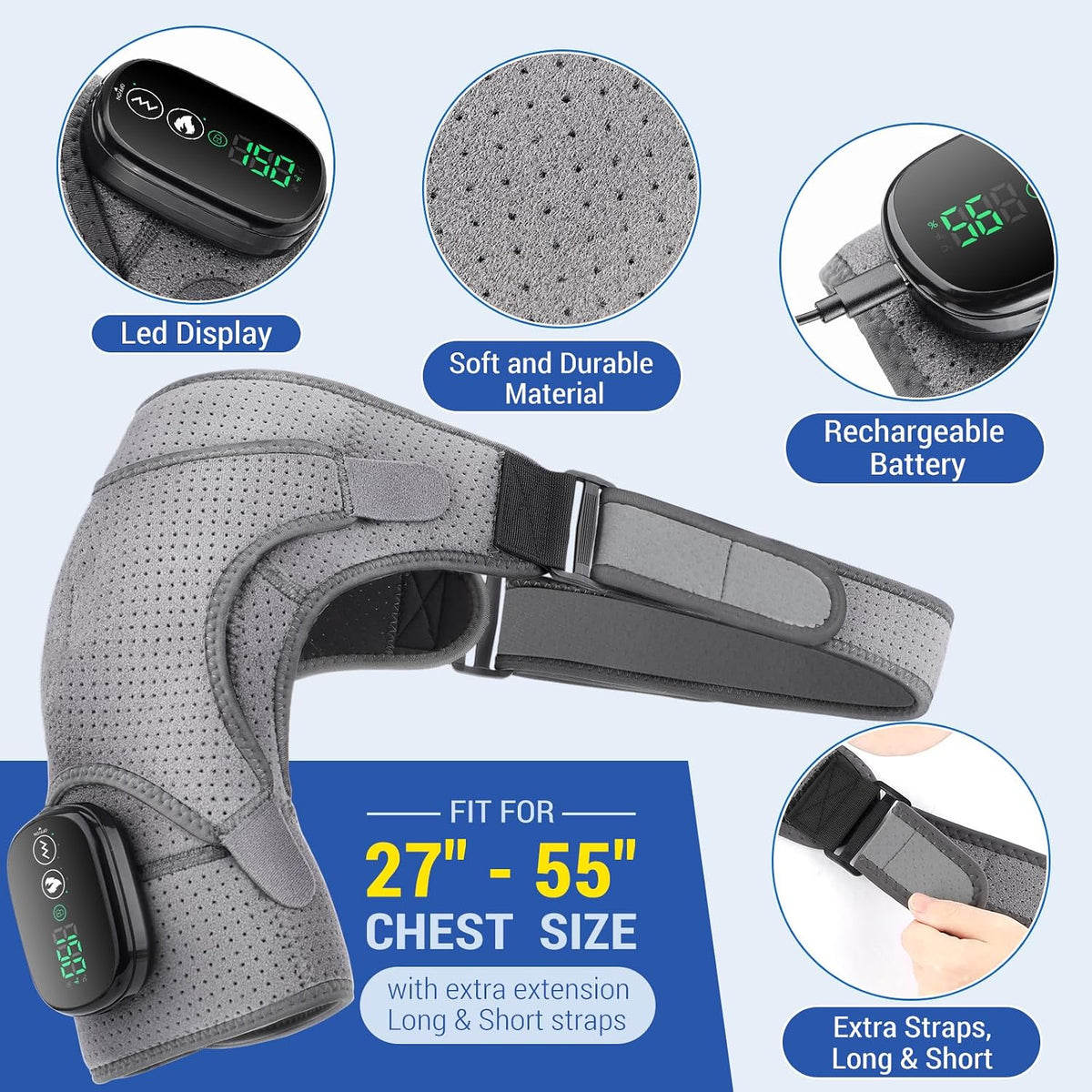Shoulder Heating Pad with Massage , Shoulder Massager for Pain Relief