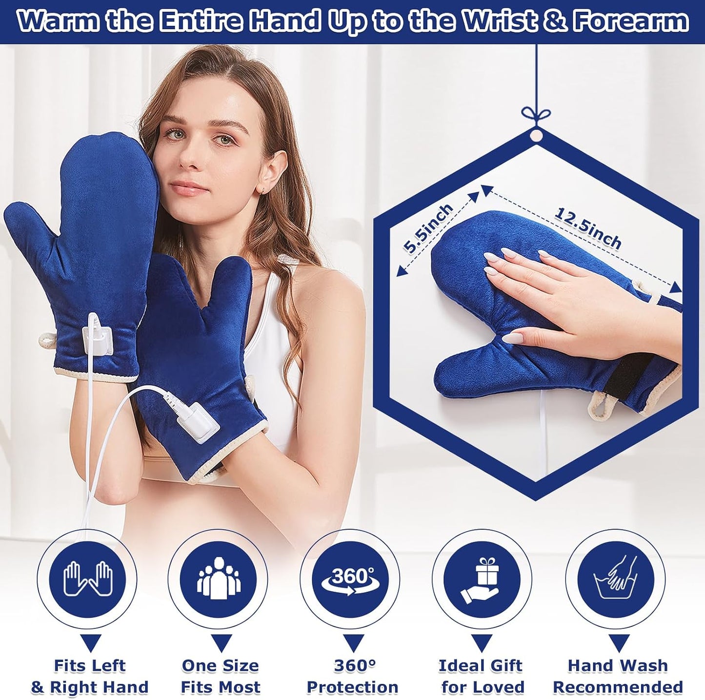 CAMECO 1 Pack Foot Ankle Heating Pad for Neuropathy Pain Relief, 86℉-158℉ Electric Heated Foot Warmer for Achilles Tendinitis & Plantar Fasciitis, Under Desk Heat Therapy Wrap Booties for Women Men
