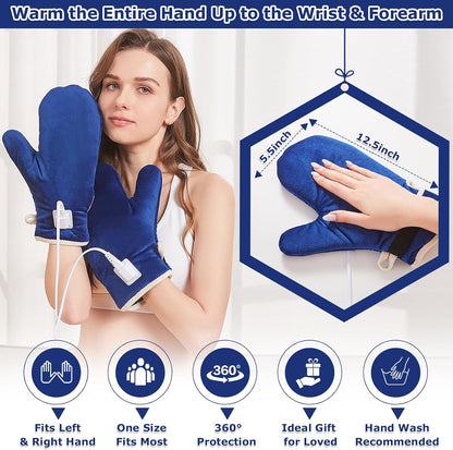 CAMECO 1 Pack Foot Ankle Heating Pad for Neuropathy Pain Relief, 86℉-158℉ Electric Heated Foot Warmer for Achilles Tendinitis & Plantar Fasciitis, Under Desk Heat Therapy Wrap Booties for Women Men