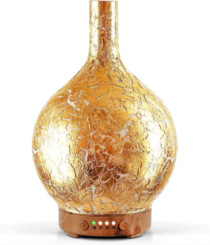 Porseme 150ml Essential Oil Diffuser Glass Color Changing Aroma Air Diffusers Aromatherapy Ultrasonic Cool Mist Humidifier 6 Running Hours Waterless Auto-Off for Sleeping, Yoga, Office, Spa (Ink)