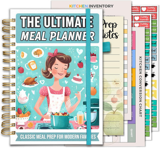 Life & Apples Weekly Meal Planner Notebook with Grocery List, Forest | Meal Planning Notebook, Meal Prep Journal and Food Planner to Organize a Weekly Menu, Grocery List and Family Meals
