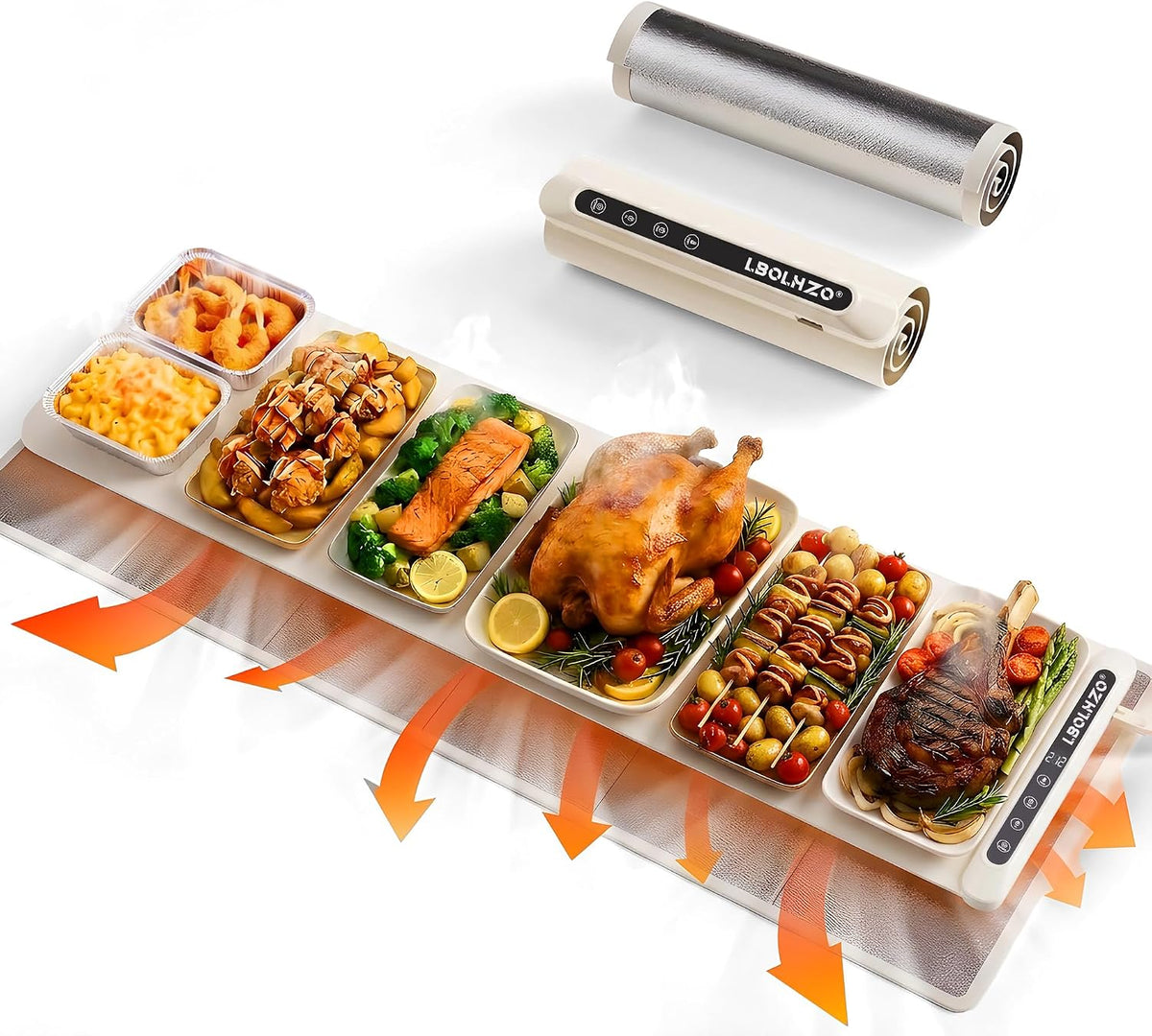 Warming Mat For Food Extra Large 36"x16" 580W Food Warming Mat Buffet Servers and Warmers,Chafing Dishes for Buffet 6 Temp 6 Hour,Roll Up Food Warmers for Parties Buffet Catering Gatherings