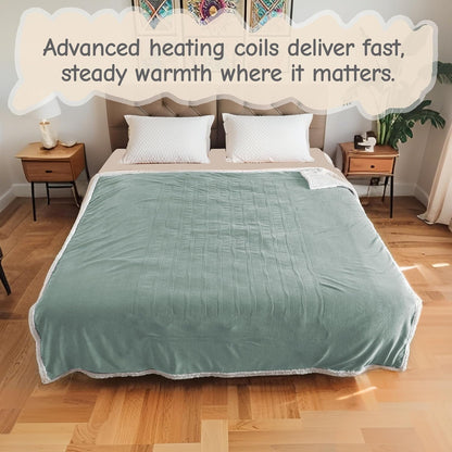 Soypipo Electric Heated Throw Blanket 50"x60", Faux Fur Plush with 4 Heat Settings & 2/4/8/10H Auto Shut-Off, Overheat Protection, Machine Washable, for Office & Chair, Dark Grey