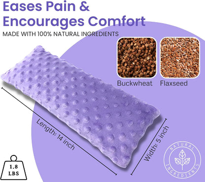 Large 14x5.5” Heating Pad & Cold Herbal Shoulder Wrap-Microwavable Heating & Cooling Neck Wrap- Hot Heated Pad with Moist Heat Therapy for Back Pain, Migraine Relief & Muscle Relaxation (Unscented)