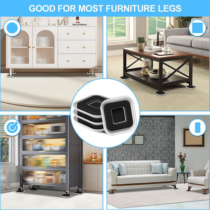 New Upgrade Furniture Sliders: Multi-Surface 3-in-1 Furniture Movers Slider | Heavy Moving Pads with 8PCS 4.3" Carpet Sliders + 4PCS Hard Floor Socks + 1 Lifter - Protect Floor and Easily Move Furniture