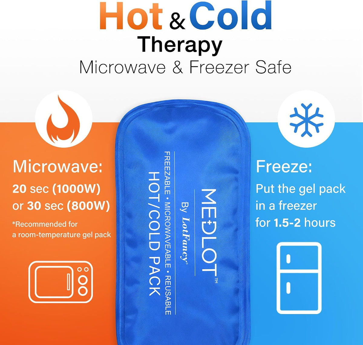 LotFancy Gel Ice Packs, 2pc Reusable Hot Cold Pack for Therapy, Heating Cooling Gel Pad, Pain Relief for Face, Head, TMJ, Wisdom Teeth, Oral Facial Surgery, Sport Injuries, Migraine, Muscle Joint