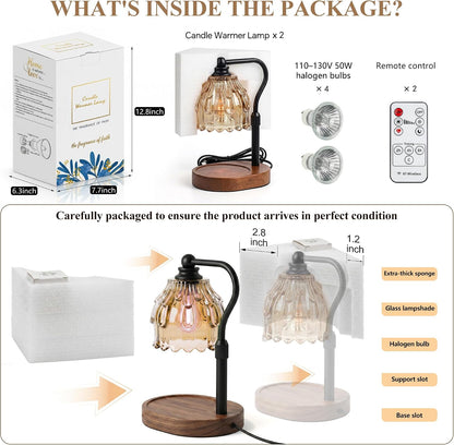 Candle Warmer Lamp with Timer and Wireless Remote Control