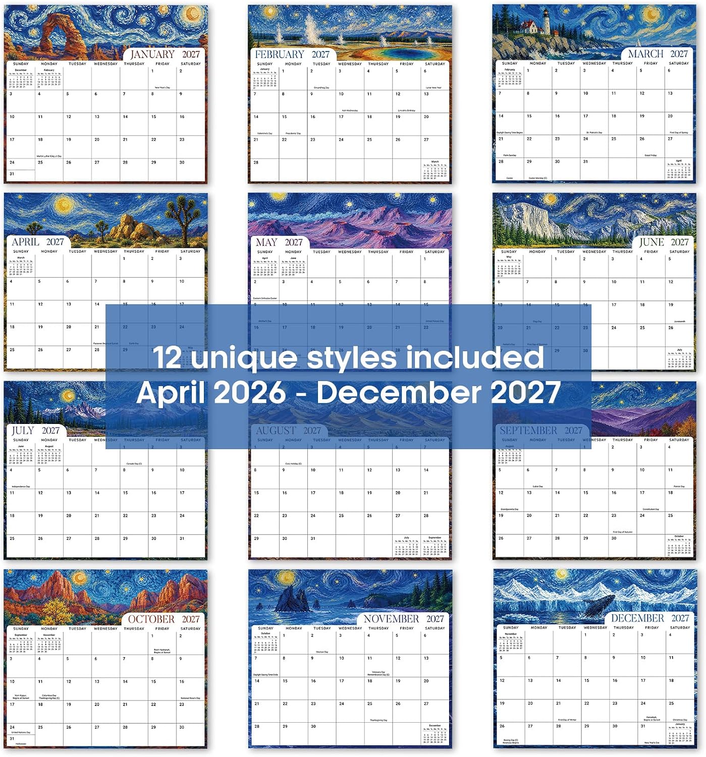 2026-2027 Magnetic Calendar for Refrigerator, Apr 2026-Dec 2027 | 21-Month Fridge Calendar 2026-2027 for Home Planning, Scheduling and Easy Organization, Greenery
