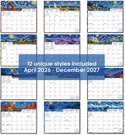 2026-2027 Magnetic Calendar for Refrigerator, Apr 2026-Dec 2027 | 21-Month Fridge Calendar 2026-2027 for Home Planning, Scheduling and Easy Organization, Greenery