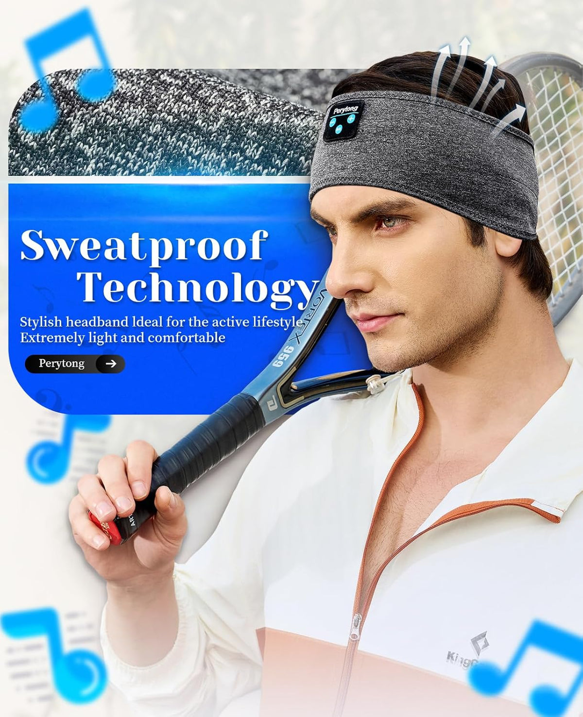 Perytong 2 Pack Sleep Headphones, Sleeping Headphones | Bluetooth Headband with Ultra-Thin HD Stereo Speaker, Wireless Headphone for Sports, Insomnia, Yoga, Air Travel, Meditation
