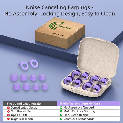 Noise Cancelling Ear Plugs Sleep 50dB NRR Side Sleep Small Ear | ultra soft silicone, reusable one-piece design, 4 sizes included, portable case
