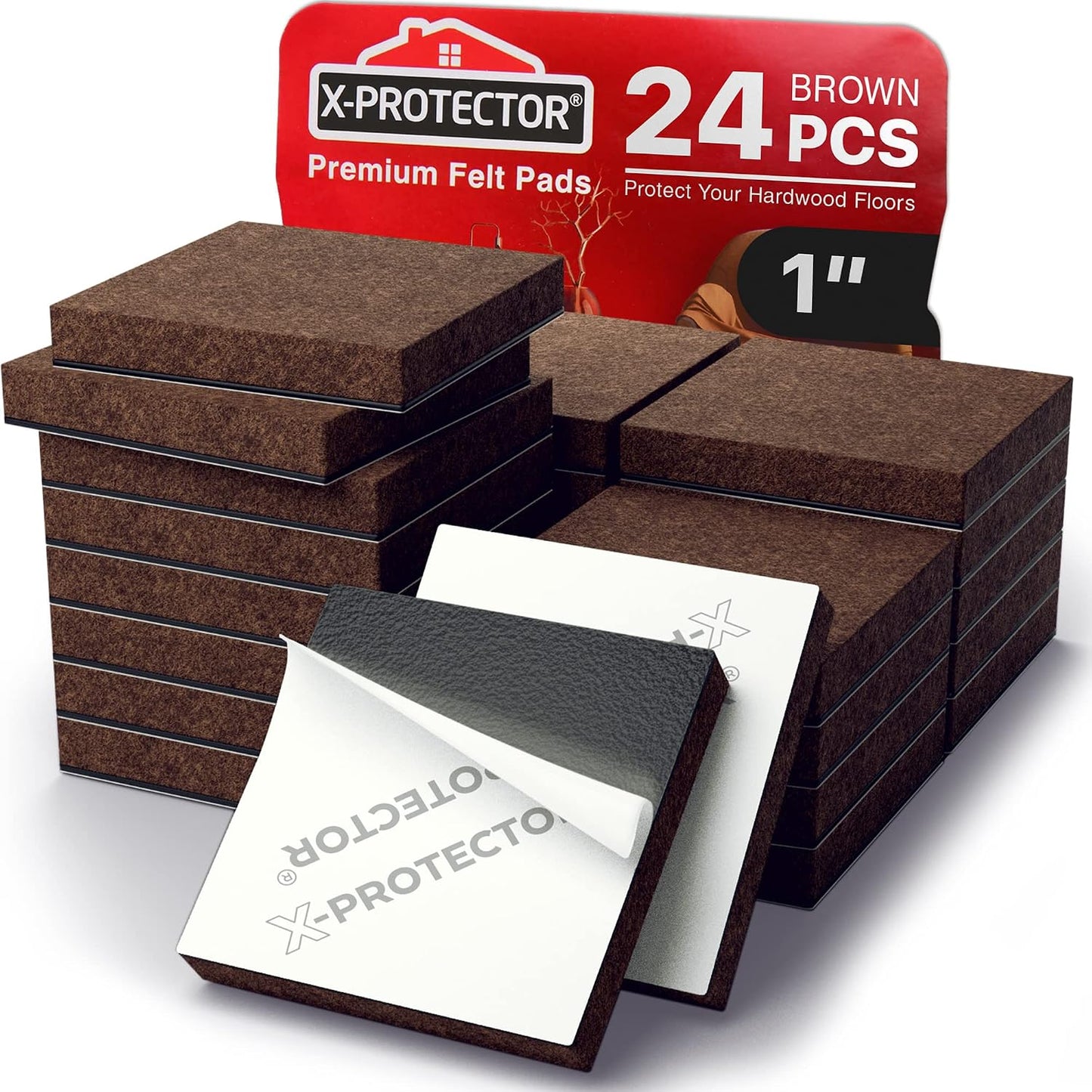 16 Heavy-Duty Felt Furniture Pads 2” 1/4” Thick X-Protector Round Felt Pads | Furniture Feet - The Best Felt Floor Protectors for Furniture to Prevent Scratches. Protect Your Hard Floor! (Beige)