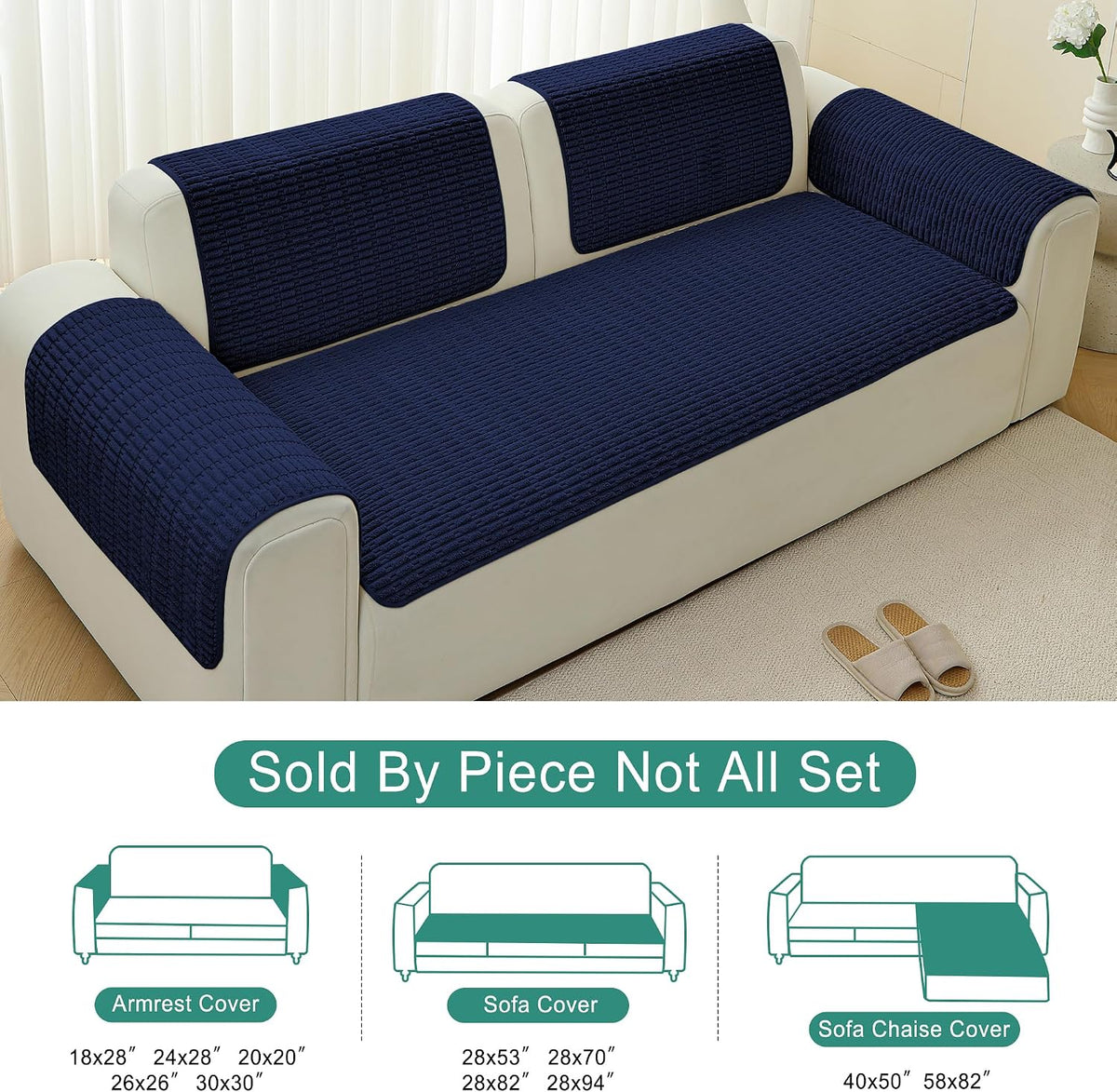 Foxdecor Couch Arm Covers for Sofa Arm Chair Covers Set of 2