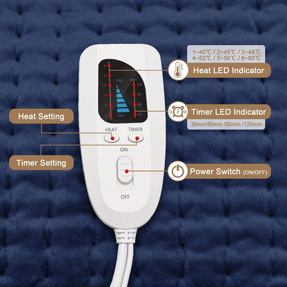 Heating Pad,Heated Blanket,Heating Pad for Back Neck,Grey,24x12 Inch | Electric Heating Pad,Dry/Moist Heat Heating Pads,Heating Pads for Shoulder,Abdomen,Heat Pad for Women Men,Birthday Gift