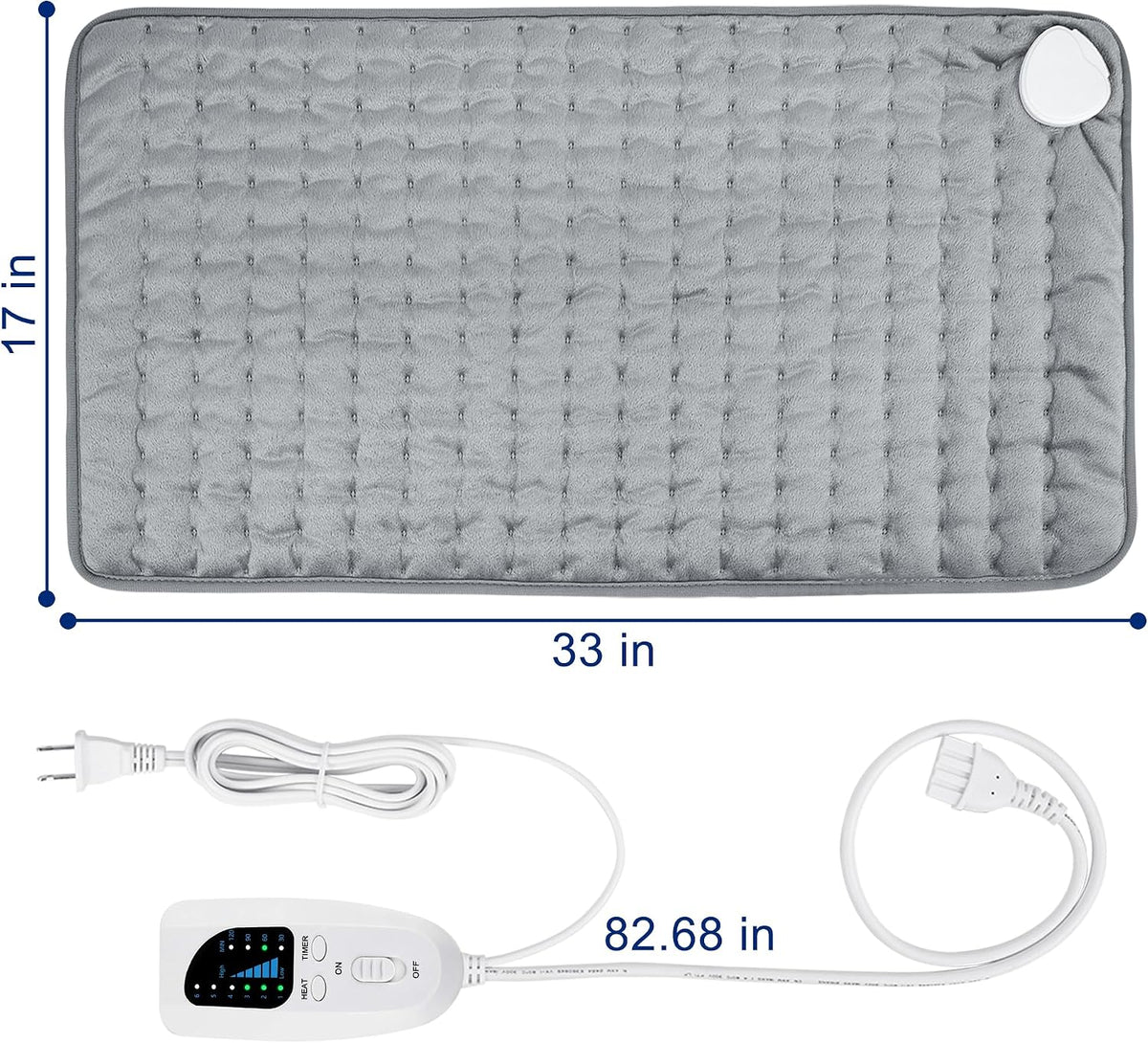 Electric Heating pad for Back Neck Shoulder Knee Arms Legs- Electric Heat Pads with 6 Heat Settings & Auto Shut Off Heat Heating Pad for Birthday Mother Father Girl Men Women