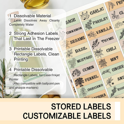 L LIKED 750 Dissolvable Food Stickers Custom 1" x 2-5/8" Inkjet 25 Sheets | Printable sheets for inkjet printers. Track shelf life & prep date. For kitchens, restaurants, food trucks, delis & fast food