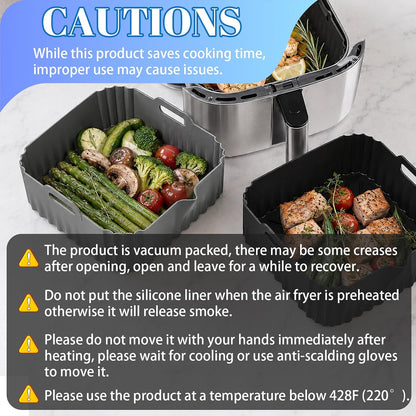 Silicone Air Fryer Liners for COSORI Iconic Stainless Steel 6.5 Qt 2 Pack
