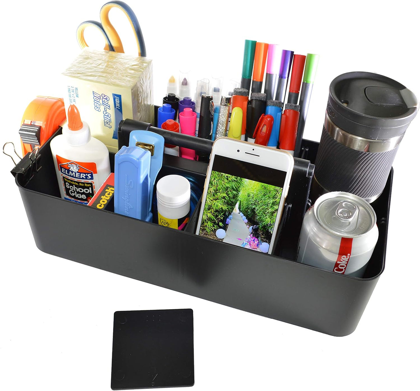 Portable Caddy American Made, DIY Dividers, 8 Compartments, Supply Organizer, Portable Tote Basket with Handle Storage Organizer Bathroom, Office, Crafts, or School Supplies