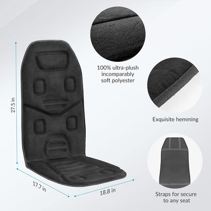 COMFIER Vibration Back Massager with Heat, 10-Motor Massage Seat Cushion for Chair, Graphene Heated Massage Chair Pad for Back, Lumbar & Thighs, 5 Modes, 3 Intensities, Home Office Recliner Gift