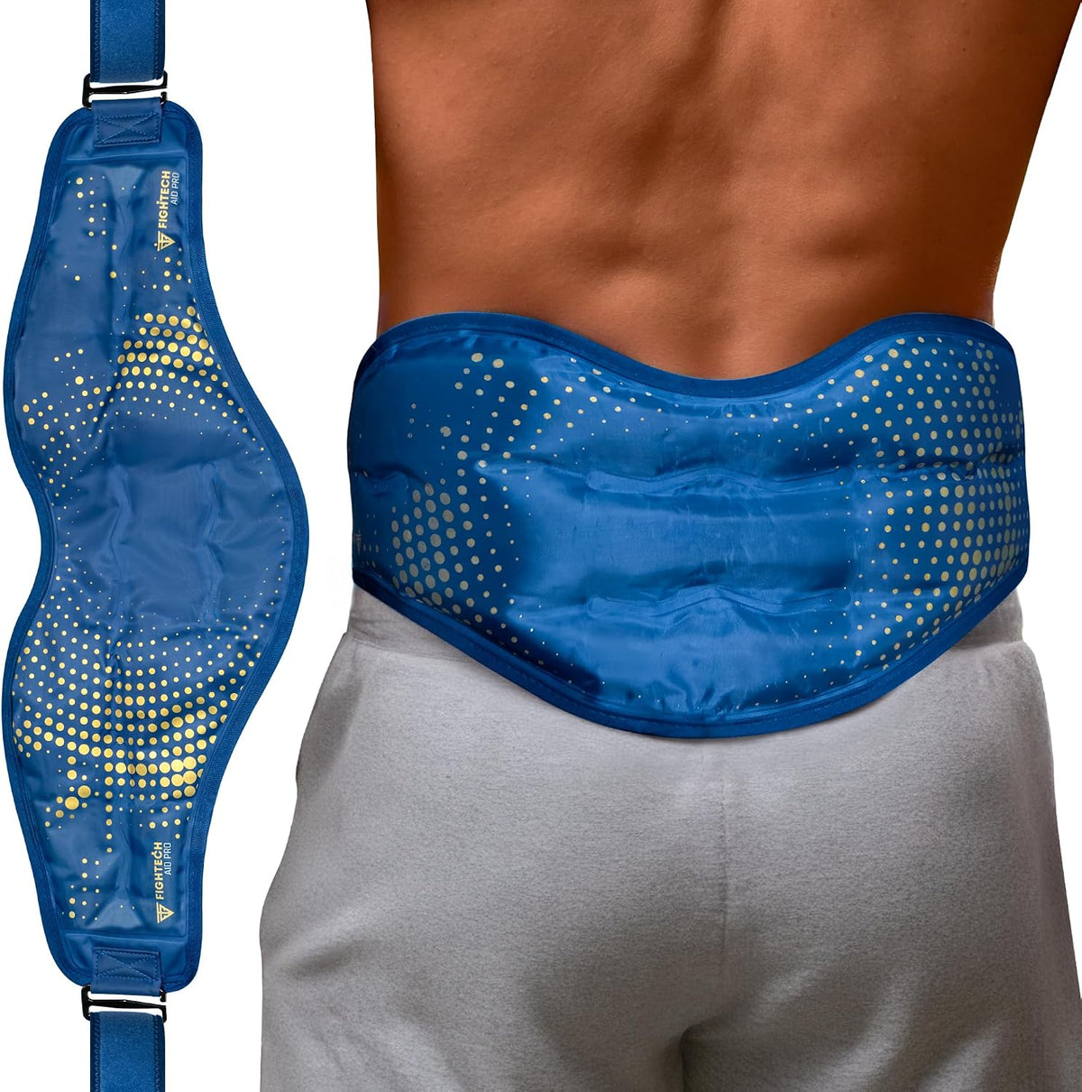 FIGHTECH Reusable Hot and Cold Gel Ice Pack - Back, Large 24 x 7, Adjustable