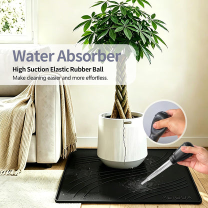 Washing Machine Pan, Drain Pan, Large 33×30/4 LBS Silicone Drain Pan, Waterproof Non-Slip Drip Tray with Raised Edge, Anti-Vibration Floor Leak Protector for Washer, Dryer and Laundry Room