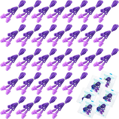 Tondiamo 200 Pairs Ear Plug Bulk with Cord Reusable Silicone, Fresh