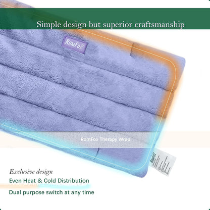 Romfox Microwavable Heating Pad for Pain Relief, Moist Heat for Cramps, Muscles, Joints, Back, Neck and Shoulders, Heat Compress Pillow, for Both Hot and Cold Therapy (12 * 6 Lavender)