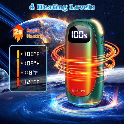 Hand Warmers Rechargeable, Electric Dual-Sided Heating with LED Display & Flashlight, Max 127℉, 13Hrs Long Lasting Pocket Heater for Raynauds, Golf, Hunting, Camping, Birthday Gifts for Men Women