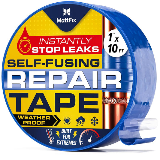 Self Fusing Silicone Tape – 1"x10’ – Waterproof Tape for Emergency Repairs | Weatherproof, Heat and Chemical-resistant – For Plumbing, Pipes and Hoses repairs, Automotive, Electrical & Outdoor Use