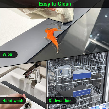 Silicone Stove Counter Gap Cover - 25 Inch Gap Filler 2 Pack Black | Long gap filler seals spills between kitchen appliances Stovetop oven countertop; stove gap cover, gas stove side gap covers