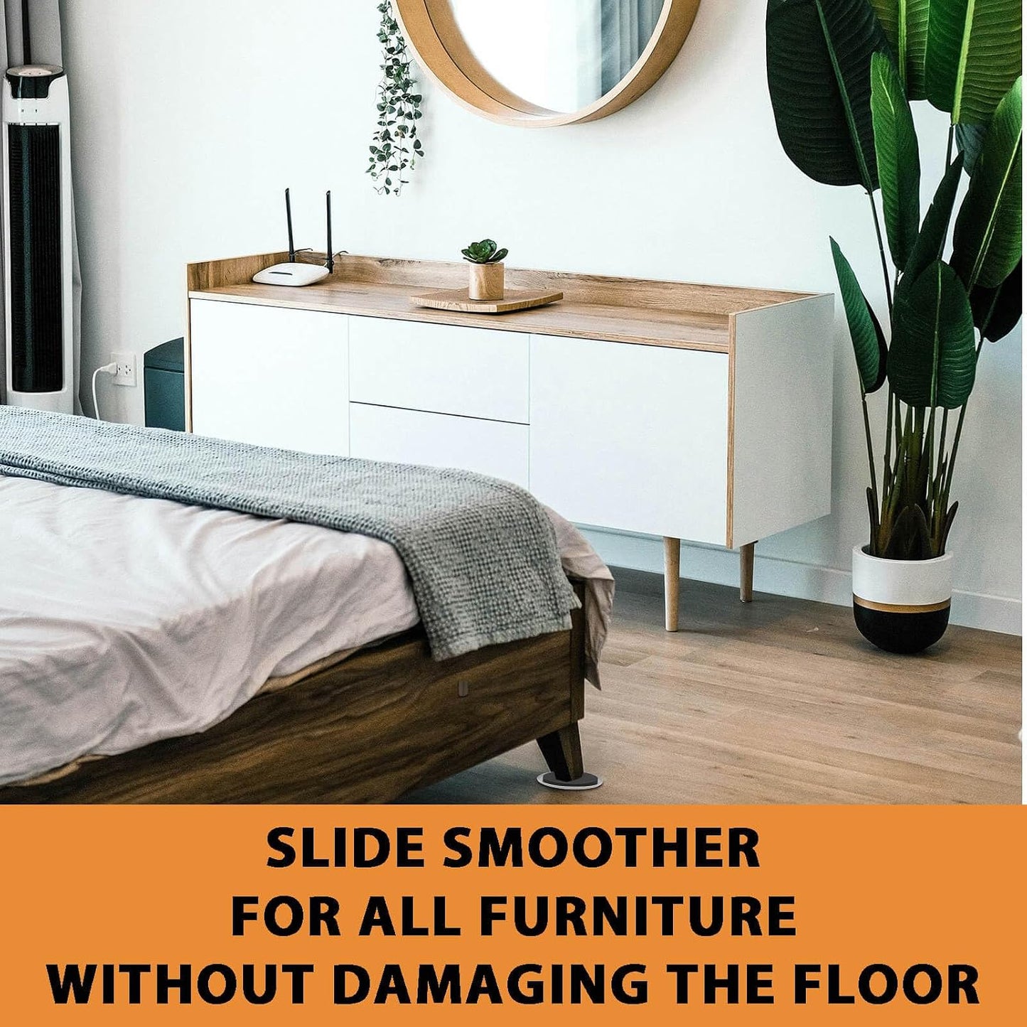 8 Pieces Furniture Sliders, 9 1/2" Sliders for Carpet Hardwood Floors Large Heavy Furniture, Reusable Heavy-Duty Gliders Movers Plastic Moving Pads Protectors (8 PCS 9 1/2" Beige)