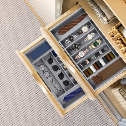Expandable Bamboo Kitchen Drawer Organizer for Cutlery and Utensils, Adjustable Bamboo Wood Cutlery Tray in Drawer for Flatware and Silverware in Kitchen, (Natural)