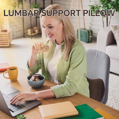 ROYALAY Sherpa Lumbar Support Pillow for Recliner, Memory Foam Back Pillow for Chair, Warm Couch Back Cushions for Elderly with Machine Washable Cover, Lumbar Pad for Car Office Chair, Brown