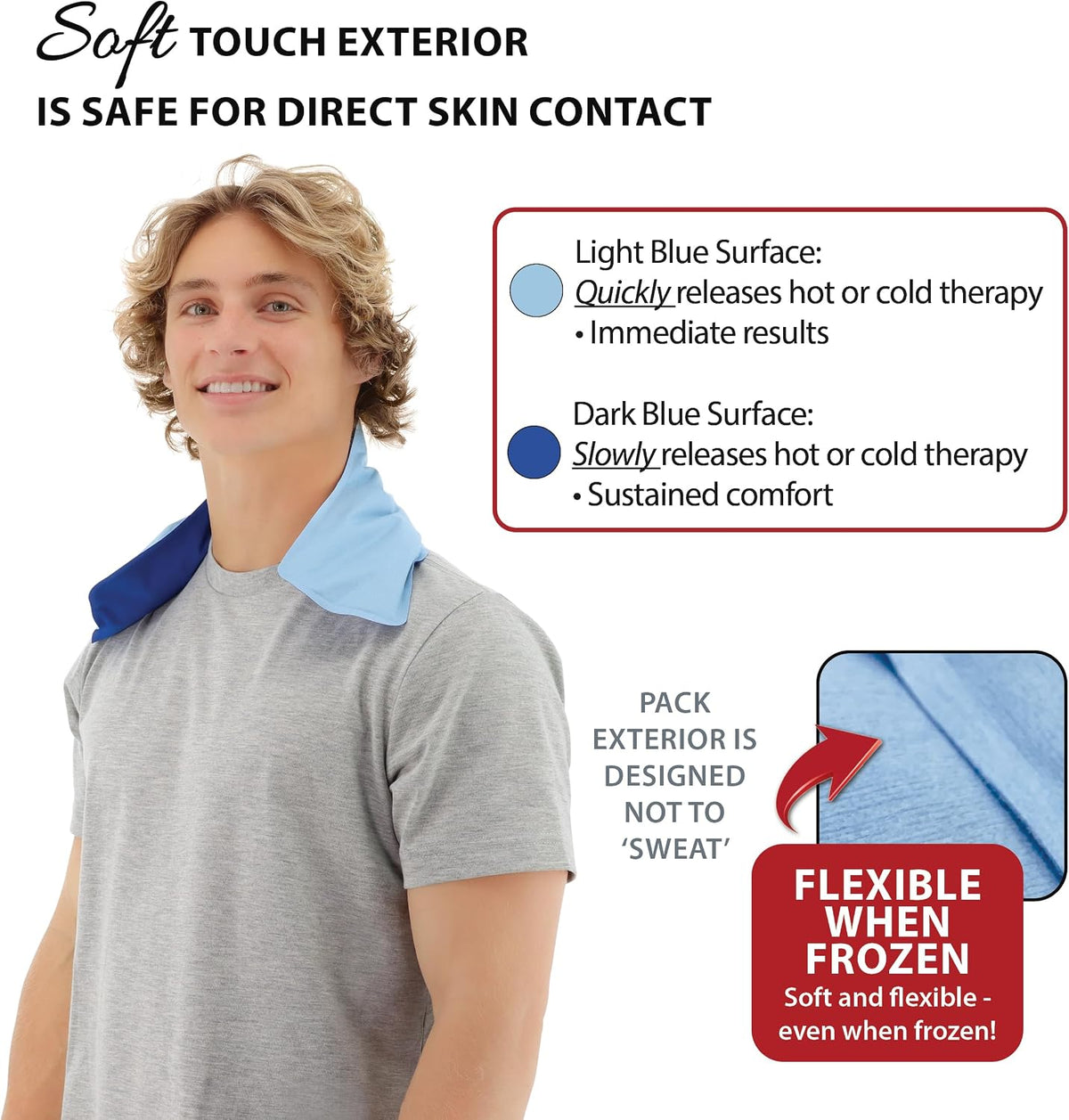 Reusable Hot & Cold Therapy Pack for Knee, Back, Shoulder & Ankle Pain (Cervical - 6 x 20 inch)