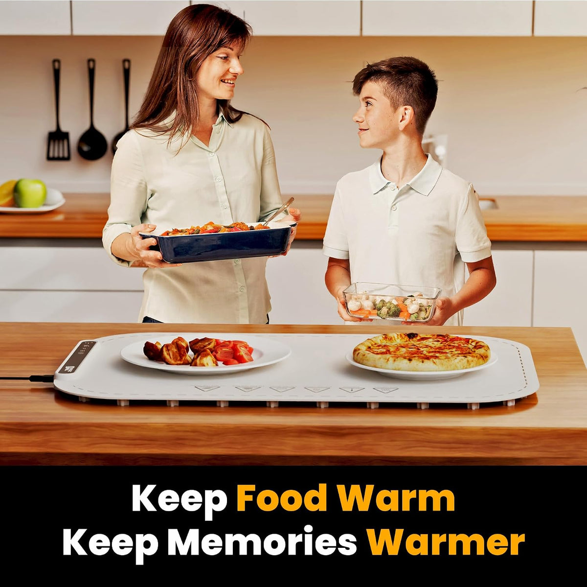 Magic Mill Warming Mat for Food - Premium XL Electric Warming Tray, 3 Temperature Levels, 10s Fast Heating Silicone Surface, Rollup Buffet Heat Pad, Non-Slip Feet, Ideal for Parties, Home, Travel