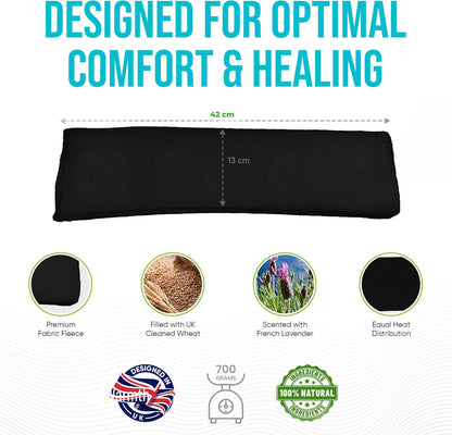 Microwavable Heating Pad for Neck, Back & Shoulders - Heating Bean Bag Microwavable Pillow - Cleaned Wheat & Lavender Aromatherapy Heating Pad Wrap - Amazing Health, Purple