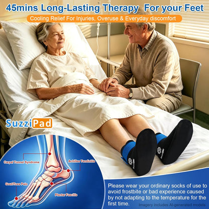 SuzziPad 45mins Long-Lasting Ankle Ice Pack for Plantar Fasciitis Relief, S