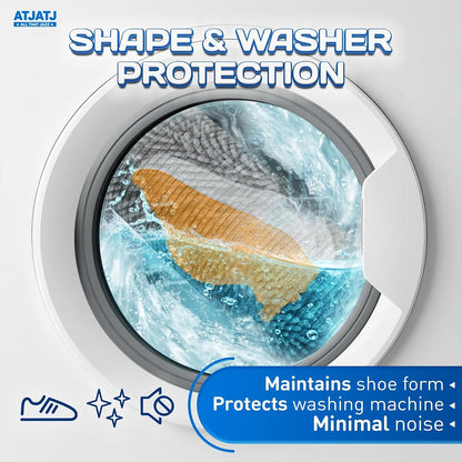2-Pack Shoe Washing Machine Bag, 360° Deep Shoe Laundry Bag for Washer, Reusable Mesh Shoe Bag with Secure Zipper, Easy Clean Shoe Bag for Sneakers, Tennis Shoes & Gym Trainers