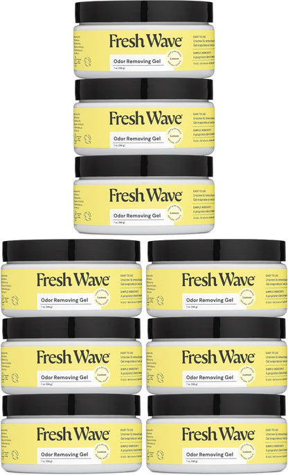 Fresh Wave Original Odor Eliminator Gel 3-Pk 7 oz - Air Freshener for Home | Plant-based essential oils. Lasts 15-30 days per jar. No plug-in needed. Pet-safe, closet and bathroom deoderizer.