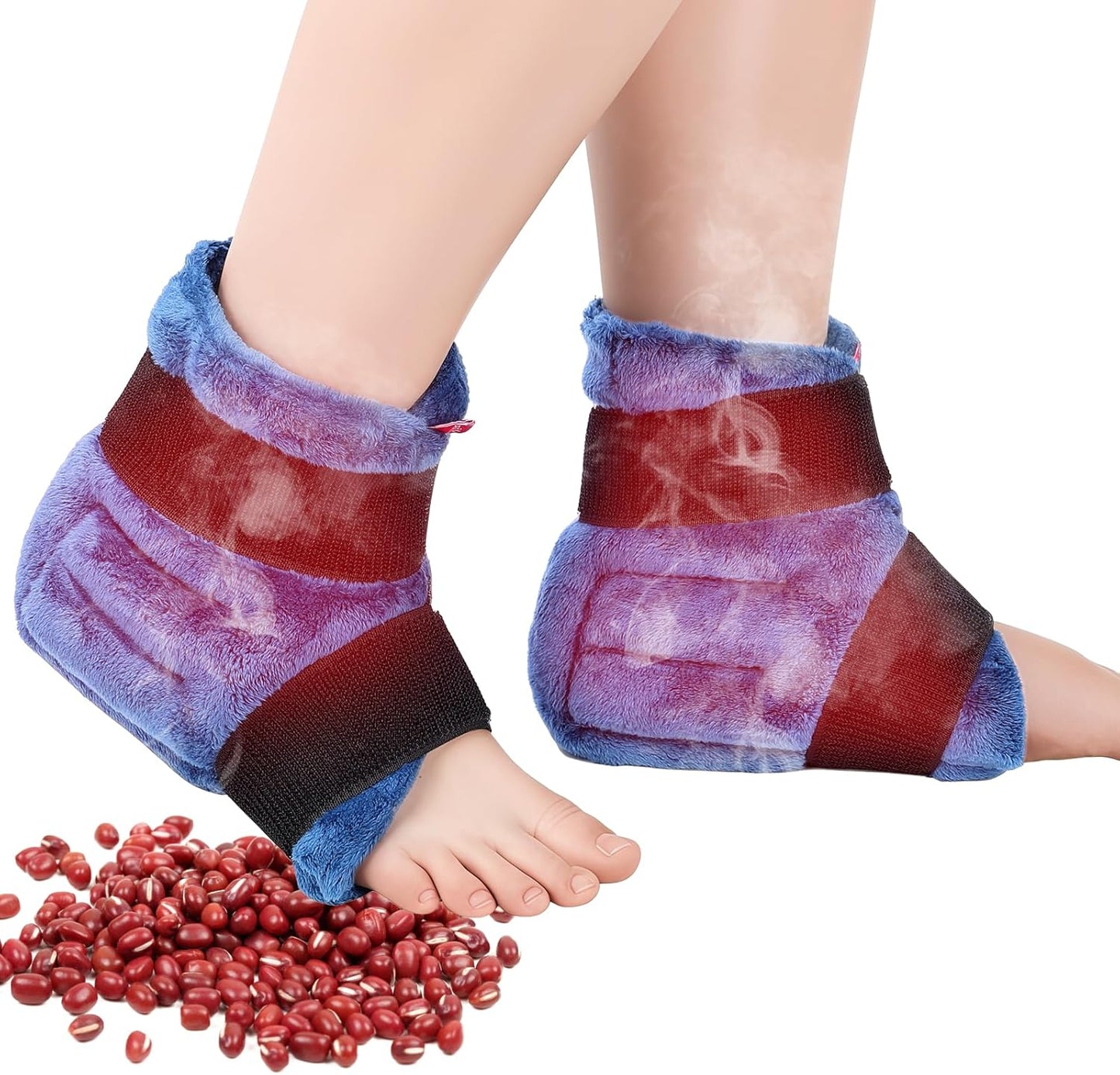 Comfytemp Microwavable Heated Slippers, Moist Heat Pads for Feet and Ankles | FSA Eligible HSA Foot Ankle Warmers for Plantar Fasciitis, Pain Relief, Moist Warm Compress for Women, Men, Home Comfort Gift