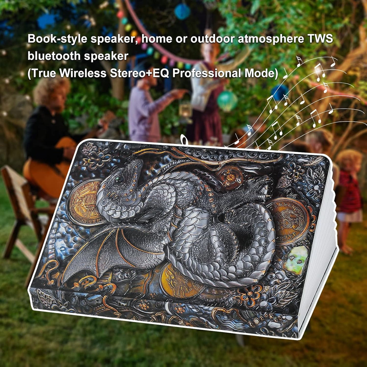 QXMGCBOK Folding Book Lamp Dragon Night Light | Book Light as Gifts for Book Lovers,Portable Bedside Light 3 Colors