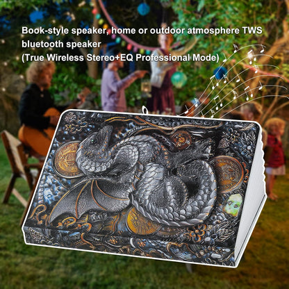 QXMGCBOK Folding Book Lamp Dragon Night Light | Book Light as Gifts for Book Lovers,Portable Bedside Light 3 Colors