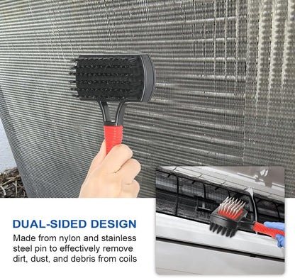 LANMU AC Coil Cleaner Brush Fin Comb, Air Conditioner Cleaning Brush Straightening Tool for HVAC/AC Evaporator, Condenser, Radiator