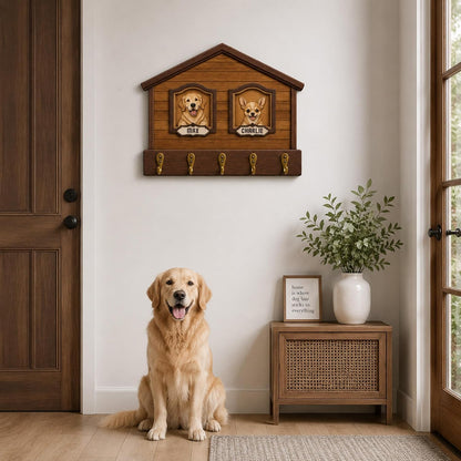 Dog Leash Holder Wall Mount, Pet Harness Hanger with Scrabble Letters, Dog Collar Organizer for Entryway, Memorial Cat Leash Holder for Wall, Pet Loss Gifts, Keepsake, Home Decor PF212-NAT