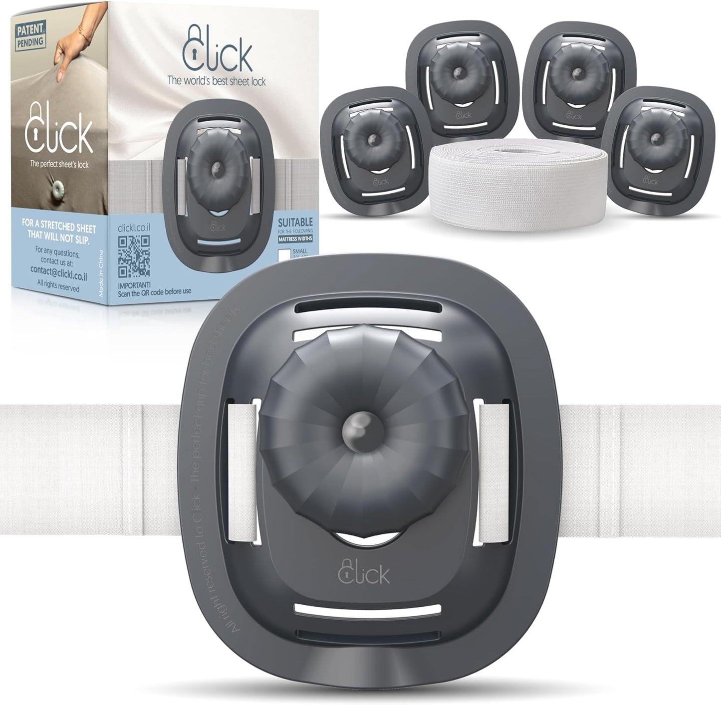Click Bed Clips to Hold Sheets - Sheet Clips & Straps Keep Sheets in Place Firm & Tight on Single and Twin Bed, Heavy Duty Sheets Holders & Mattress Clips to Keep Sheets on Single & Twin Beds