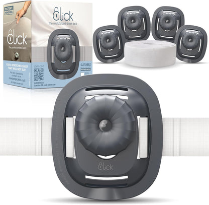 Click Bed Clips to Hold Sheets - Sheet Clips & Straps Keep Sheets in Place Firm & Tight on Single and Twin Bed, Heavy Duty Sheets Holders & Mattress Clips to Keep Sheets on Single & Twin Beds