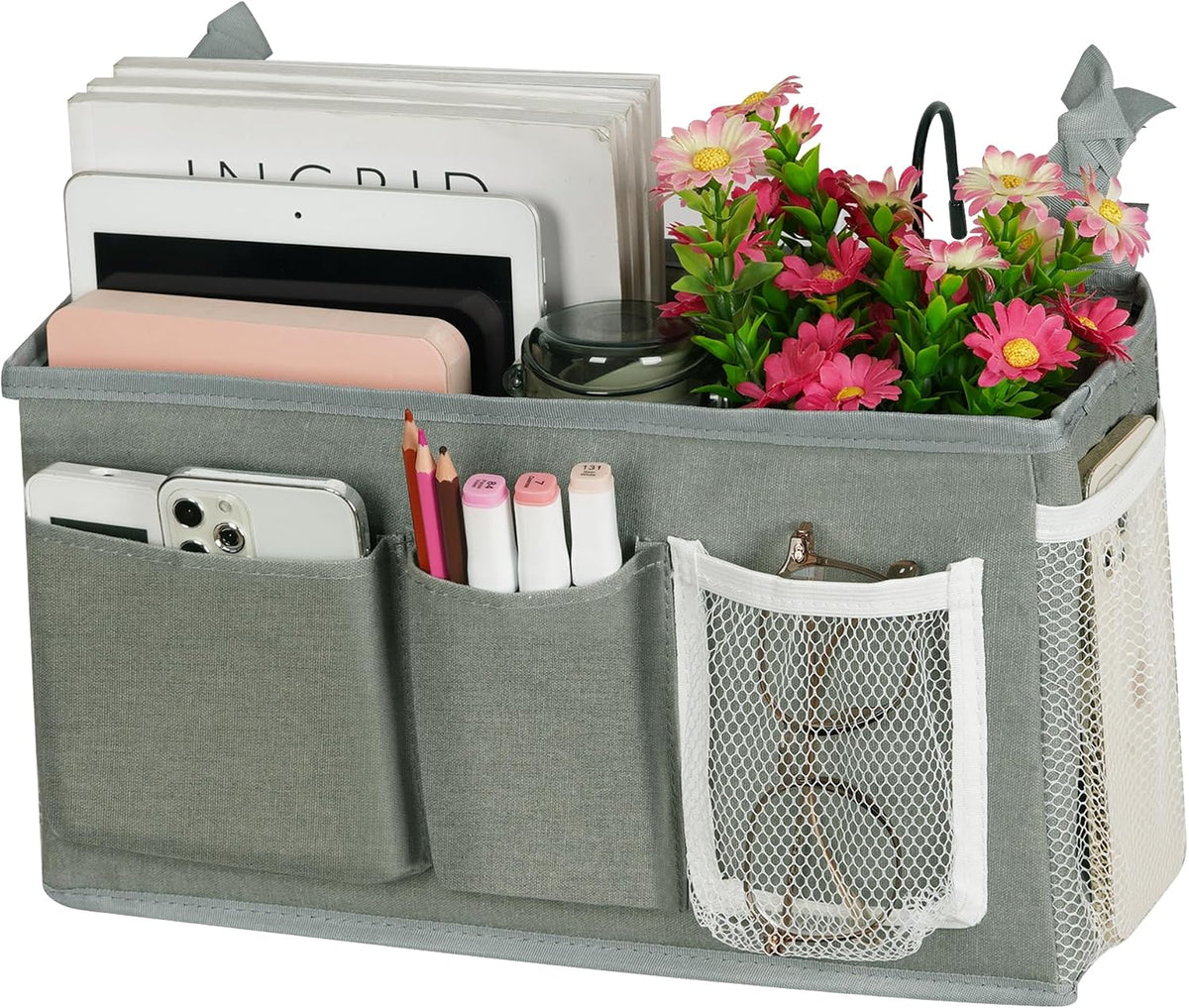 Lilithye Bedside Caddy, Bedside Storage Bag Hanging Organizer for Bunk Bed